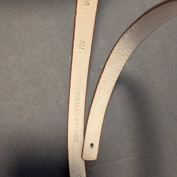 Vintage Skinny Belt Bow Tie Dainty Leather Statement Gold Hardware Bronze Brown - Picture 9 of 10